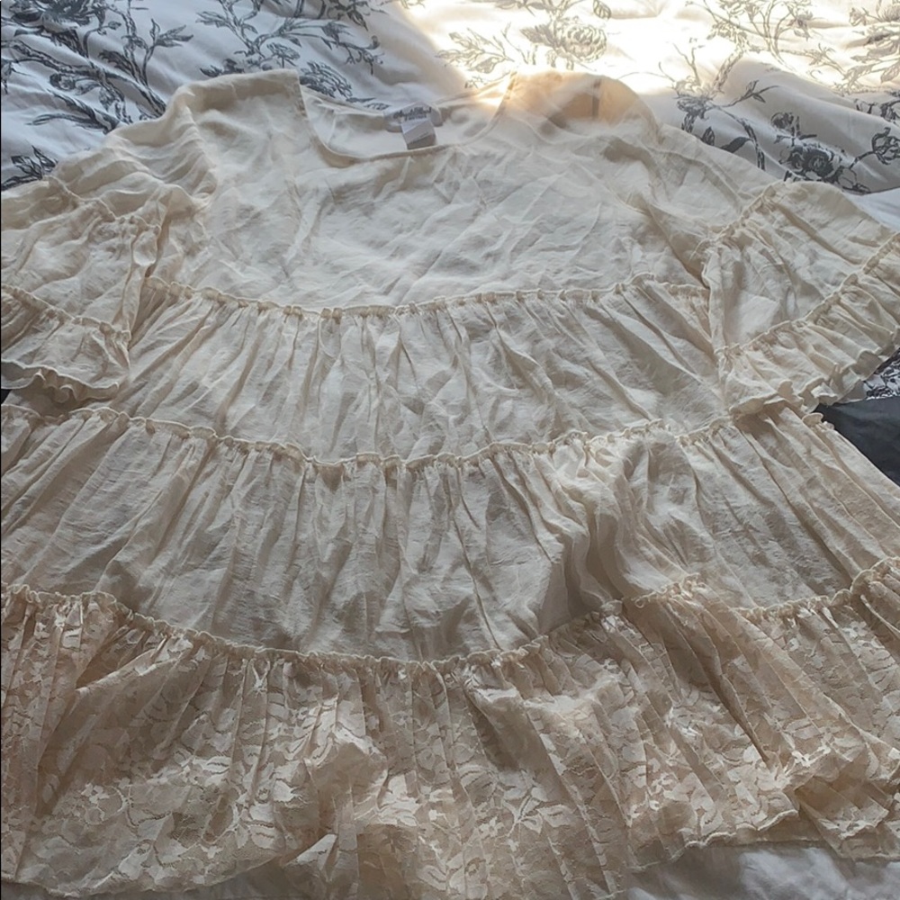 Beautiful ivory and lace tunic